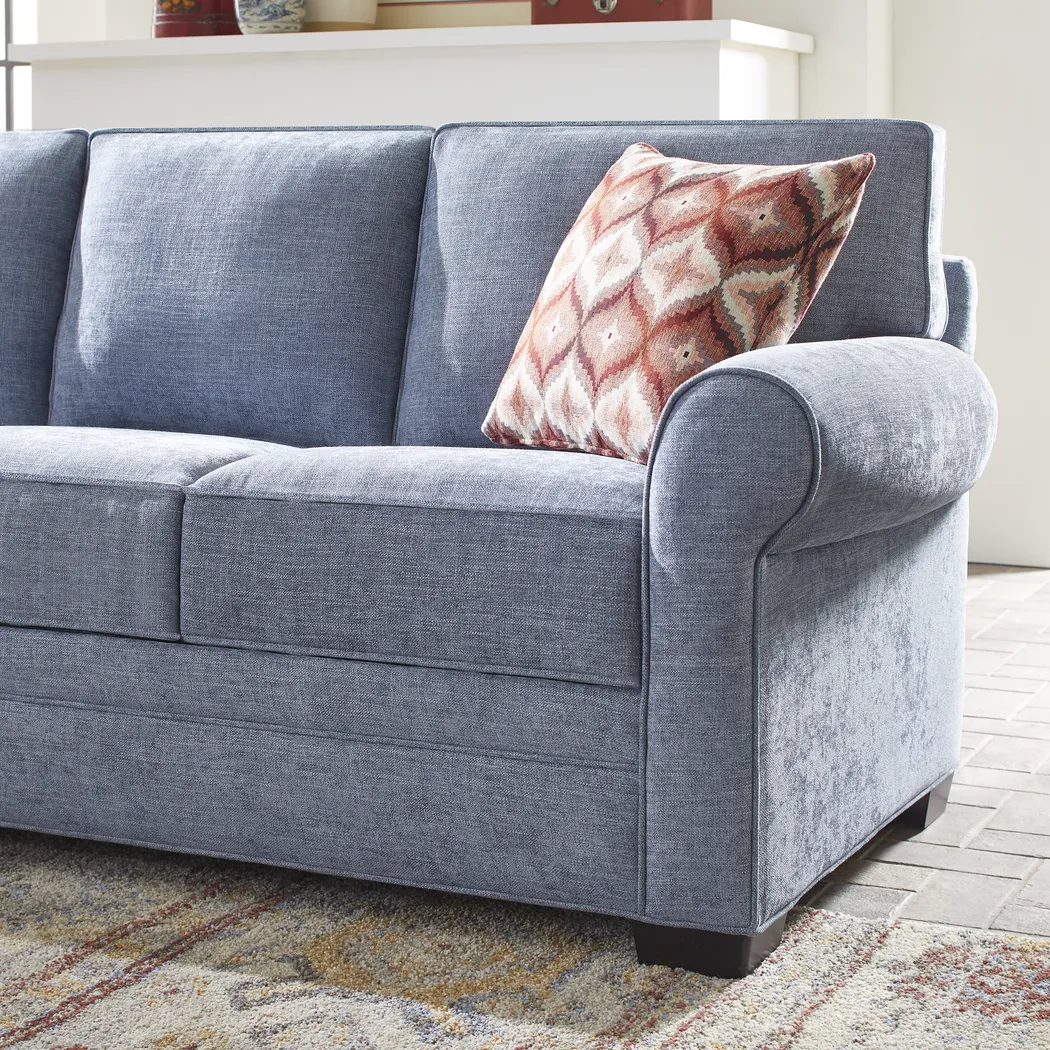 Bellingham Chambray Textured Chenille 7 Pc Living Room w/Gel Foam Sleeper Sofa - Thumbnail - Image 5