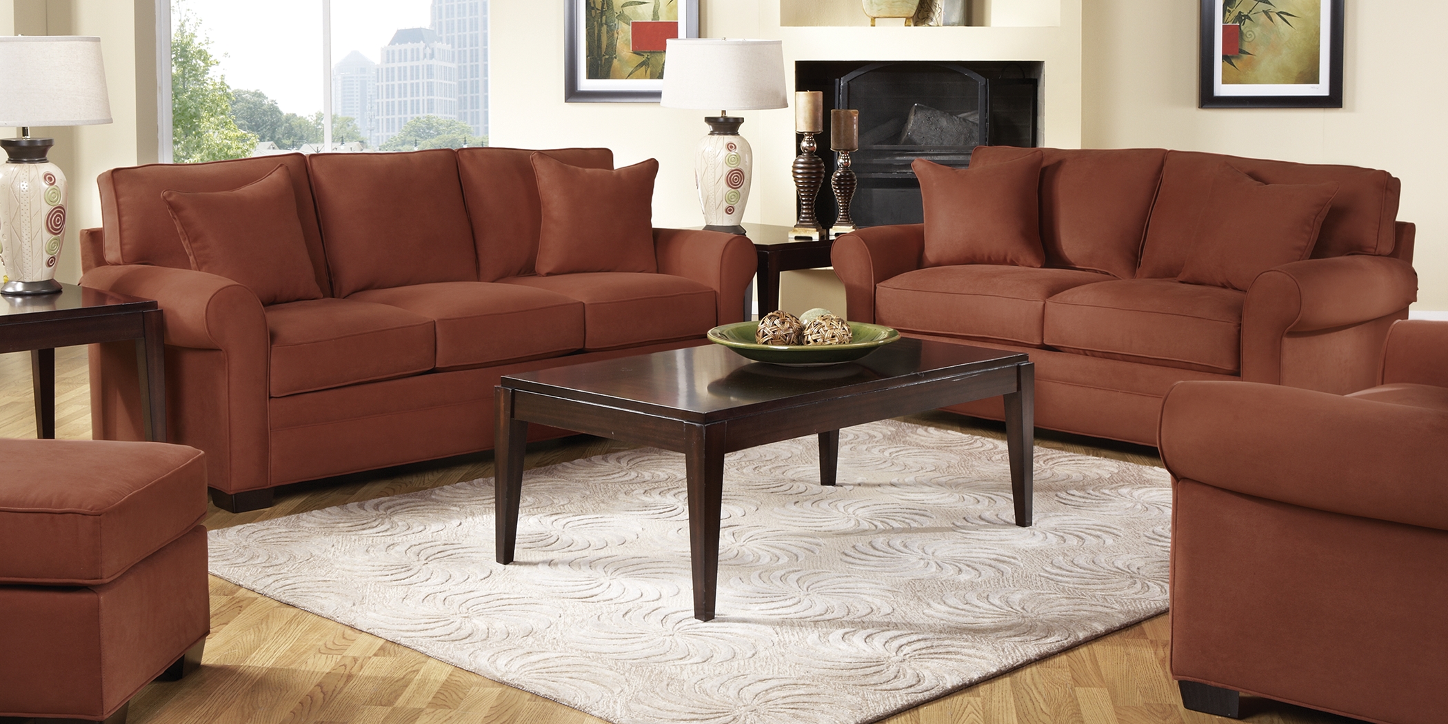 Cindy Crawford Home Bellingham Copper 2 Pc Living Room - Thumbnail - Image 1