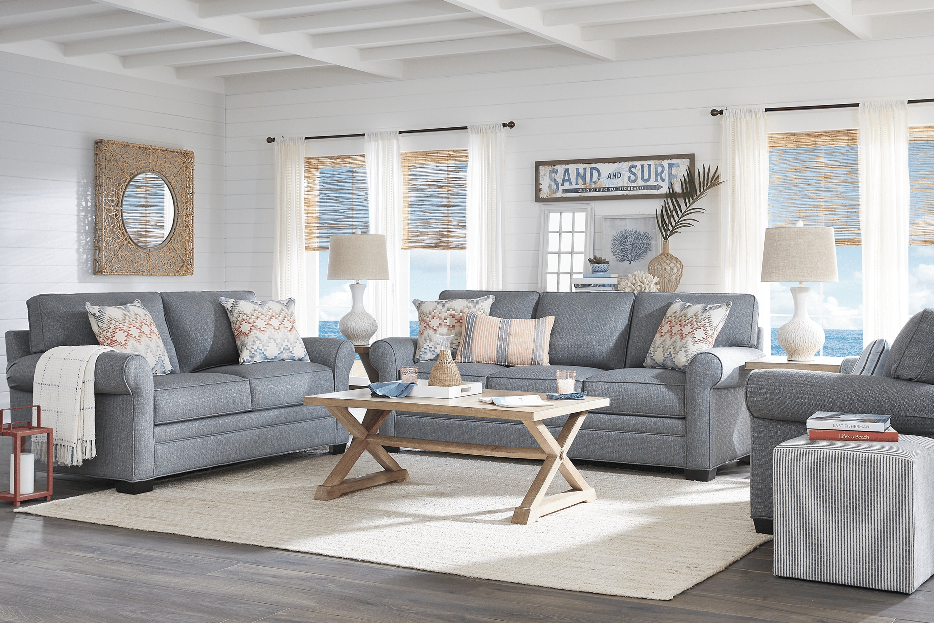 Bellingham Denim Textured 2 Pc Living Room - Thumbnail - Image 1