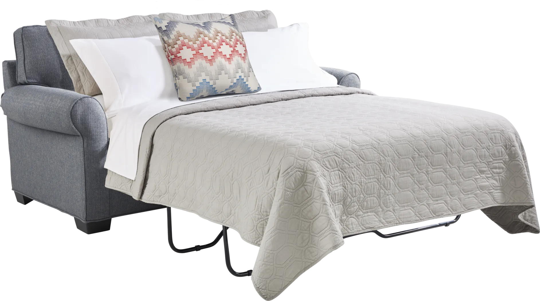 Bellingham Denim Textured Sleeper Loveseat - Thumbnail - Image 2