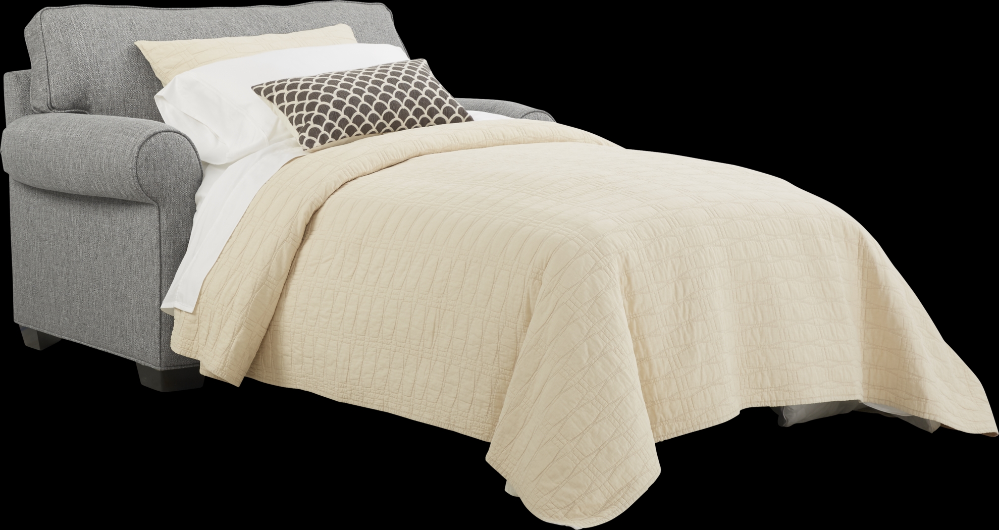 Bellingham Gray Textured Sleeper Chair - Thumbnail - Image 2