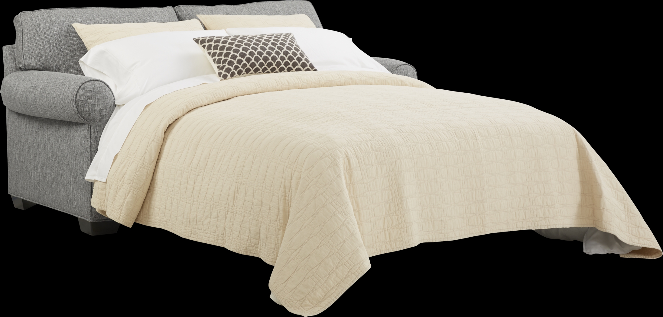 Bellingham Gray Textured Sleeper Loveseat - Thumbnail - Image 2