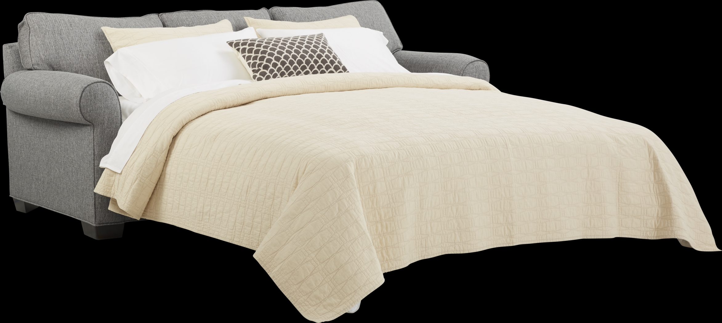 Bellingham Gray Textured 7 Pc Living Room with Sleeper Sofa - Thumbnail - Image 3