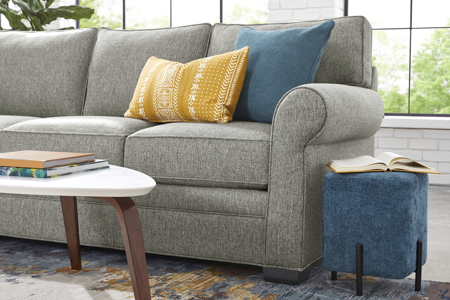 Bellingham Gray Textured Sofa - Thumbnail - Image 4