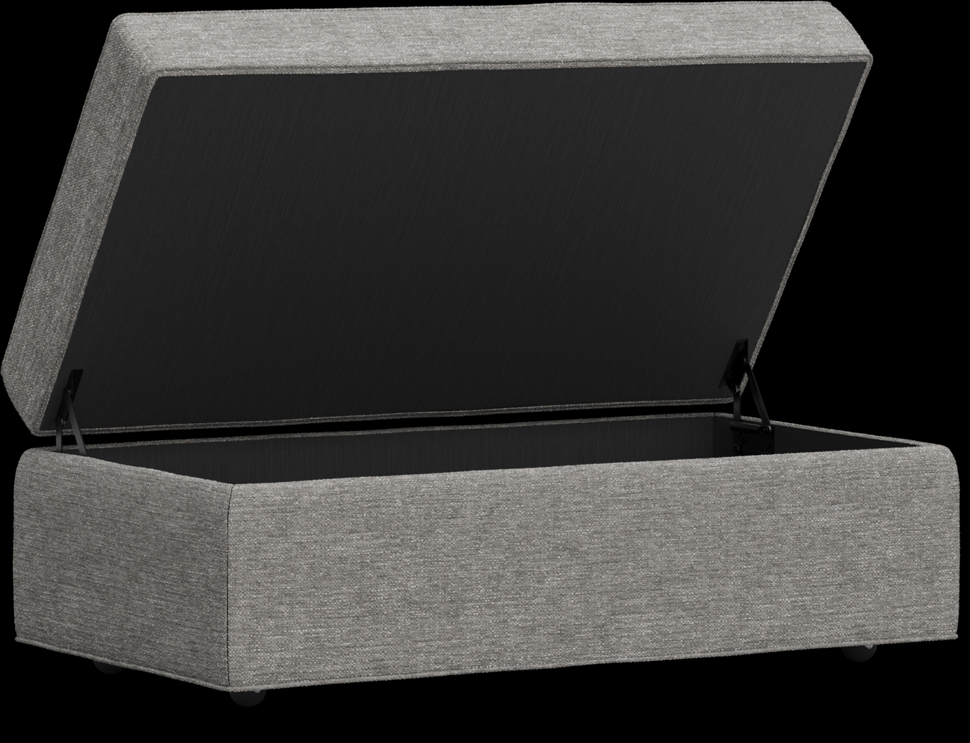 Bellingham Gray Textured Storage Ottoman - Thumbnail - Image 2