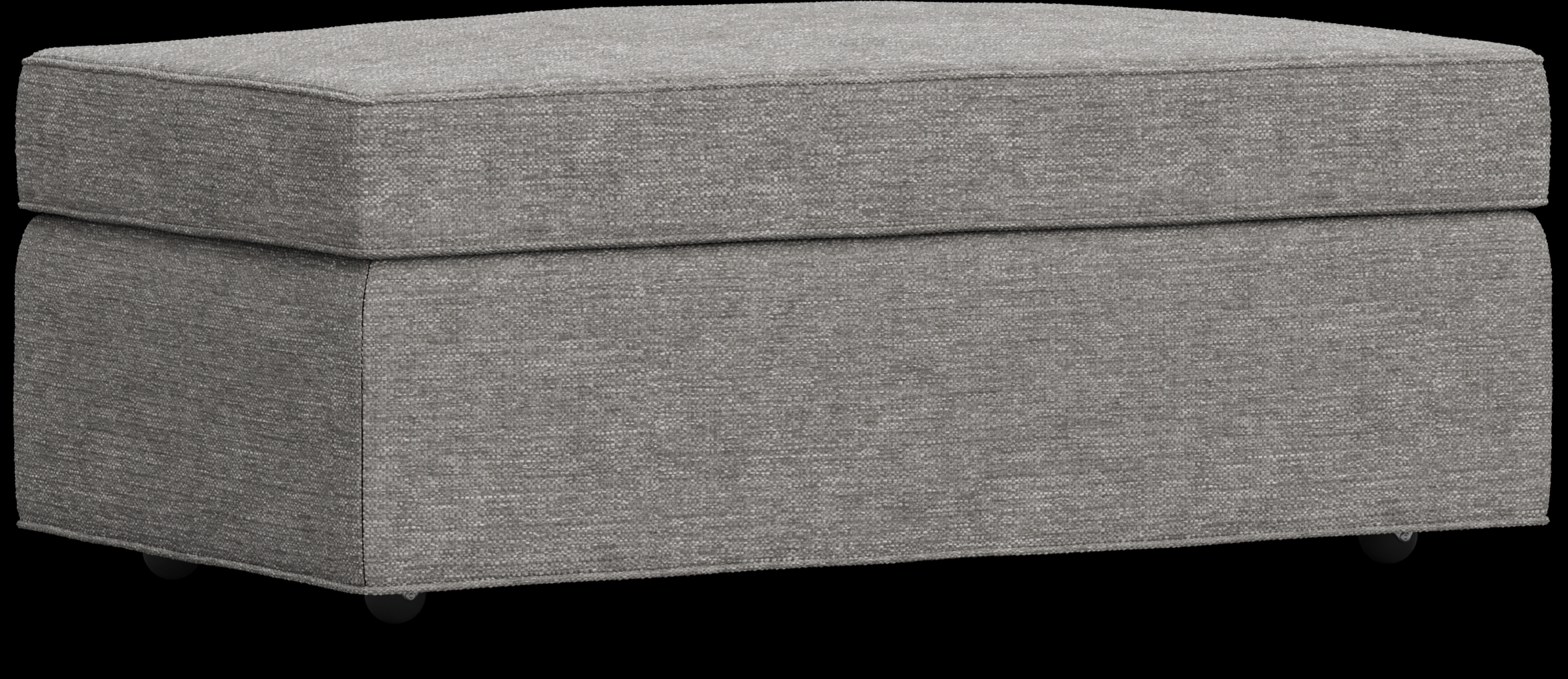 Bellingham Gray Textured Storage Ottoman - Thumbnail - Image 1