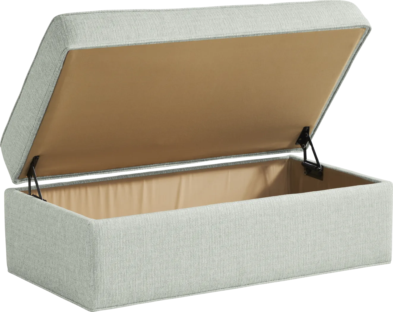 Bellingham Willow Green Textured Storage Ottoman - Thumbnail - Image 3