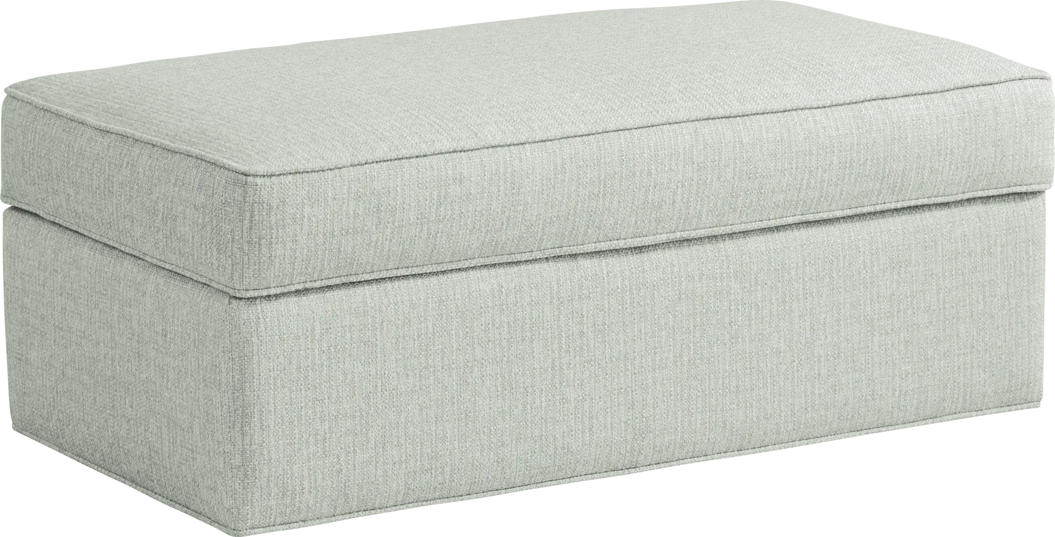Bellingham Willow Green Textured Storage Ottoman - Thumbnail - Image 1