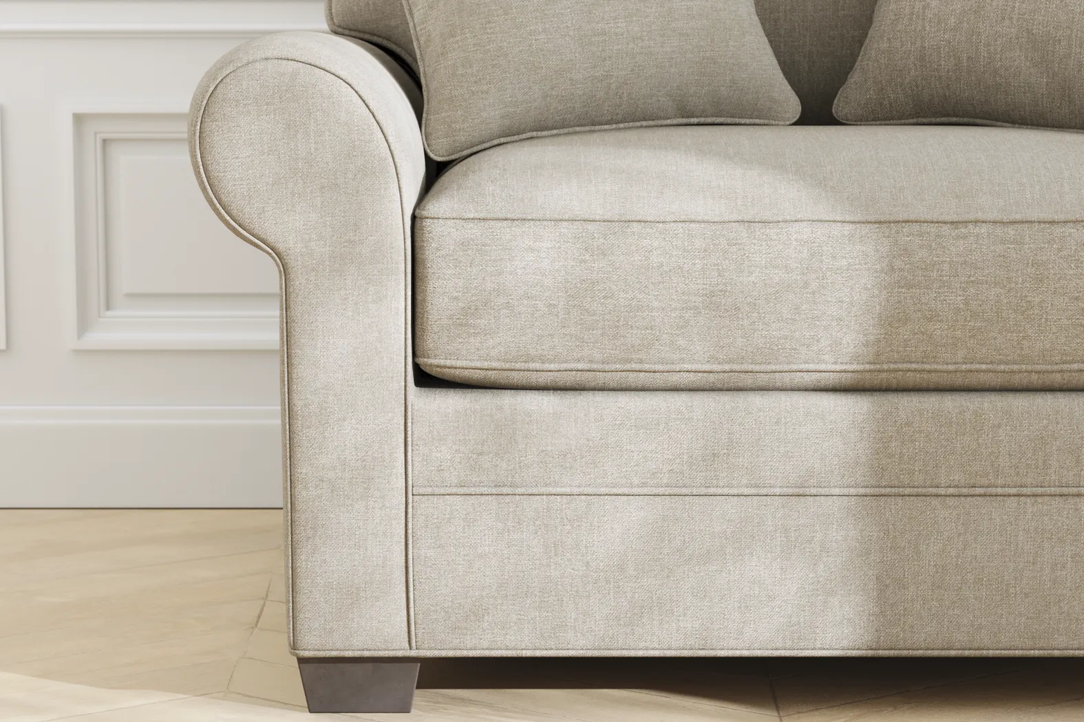 Bellingham Mushroom Textured Chenille 7 Pc Living Room with Sleeper Sofa - Thumbnail - Image 30