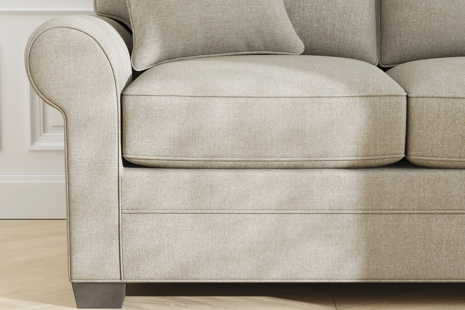 Bellingham Mushroom Textured Chenille 7 Pc Living Room w/Gel Foam Sleeper Sofa - Thumbnail - Image 14