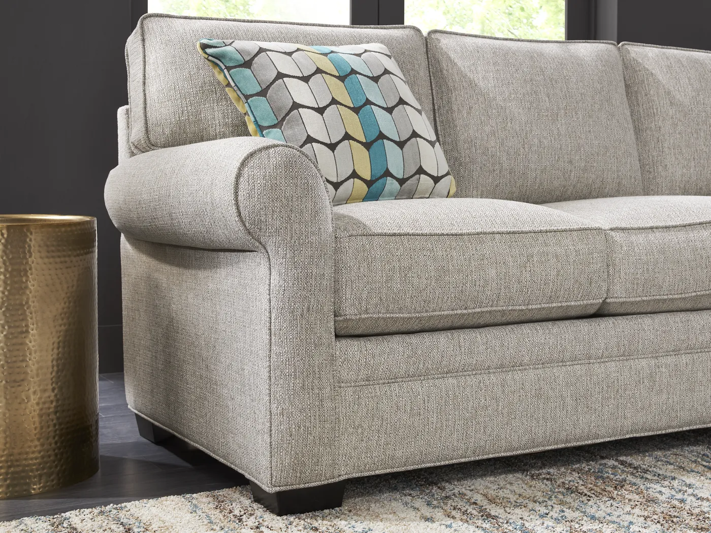 Bellingham Mushroom Textured Chenille 7 Pc Living Room w/Gel Foam Sleeper Sofa - Thumbnail - Image 5