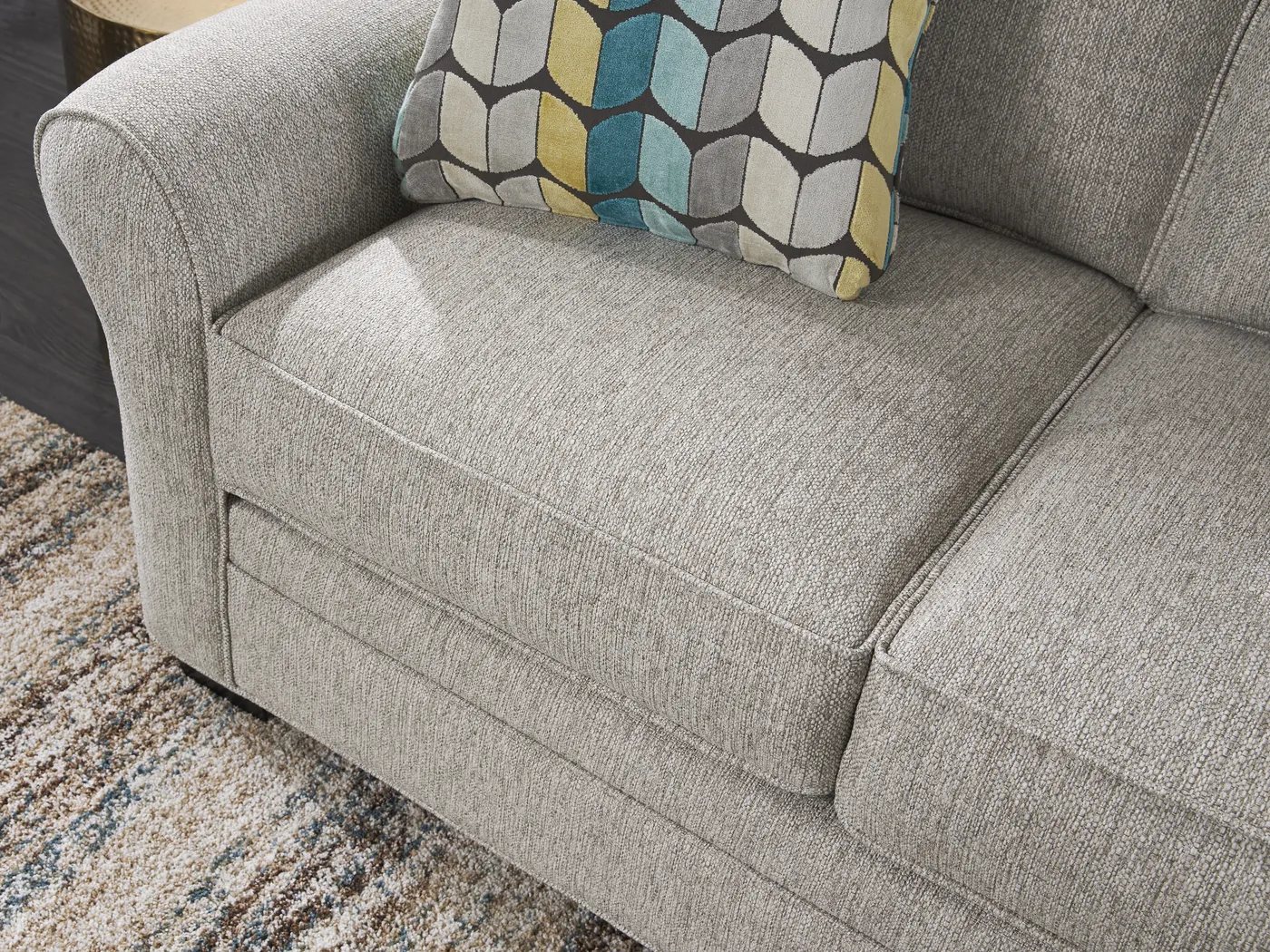 Bellingham Mushroom Textured Chenille 7 Pc Living Room w/Gel Foam Sleeper Sofa - Thumbnail - Image 6