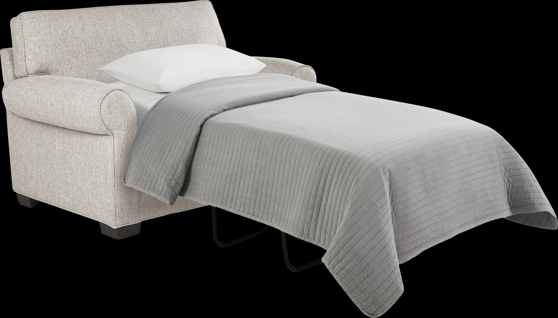 Bellingham Mushroom Textured Chenille Sleeper Chair - Thumbnail - Image 2