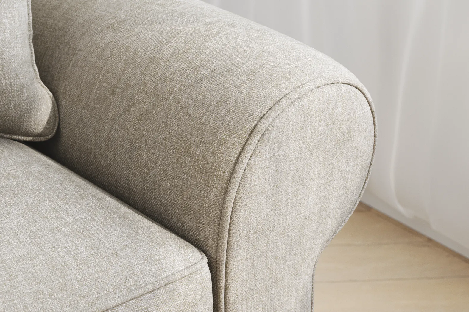 Bellingham Mushroom Textured Chenille Sleeper Chair - Image 7