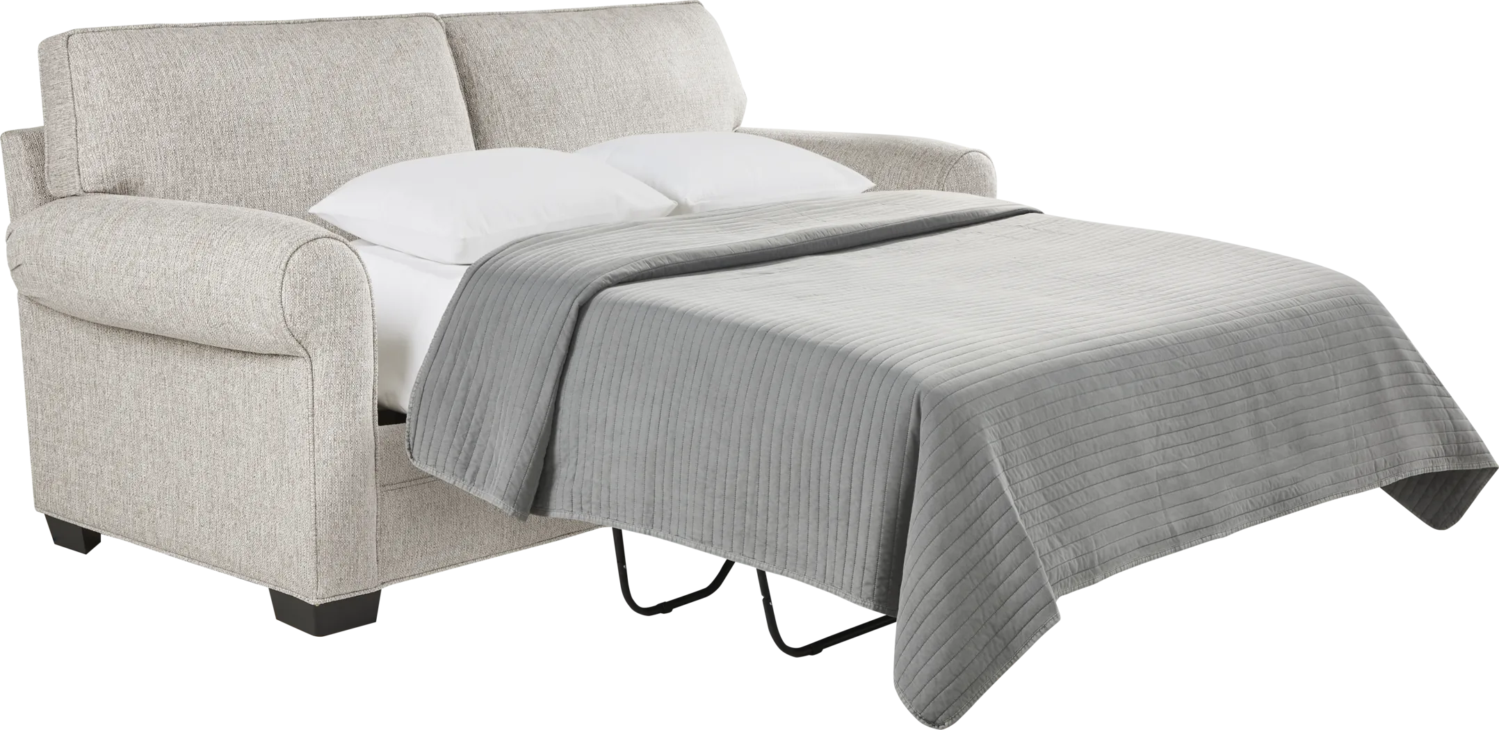 Bellingham Mushroom Textured Chenille Sleeper Loveseat - Thumbnail - Image 3