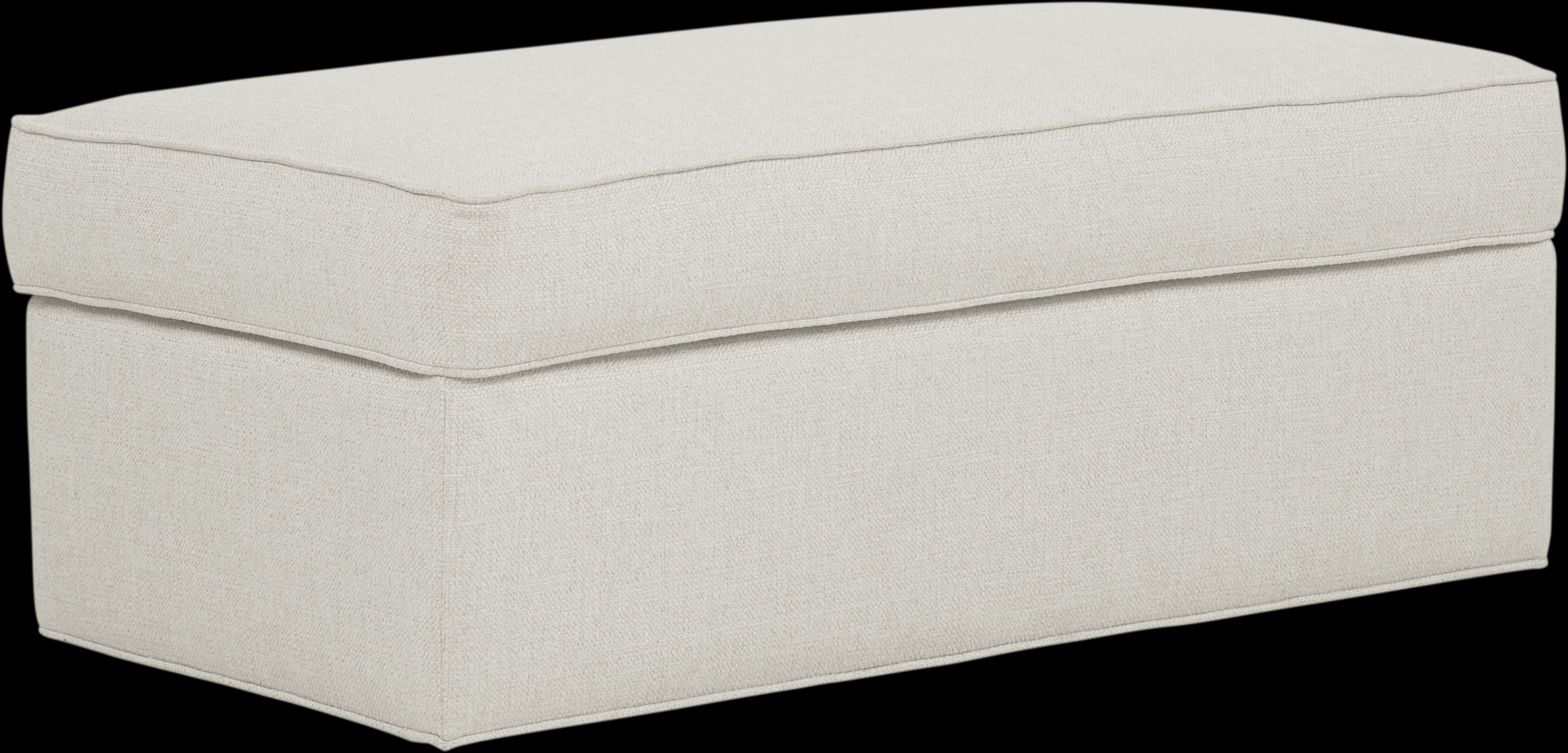 Cindy Crawford Home Bellingham Off-White Textured Ottoman - Thumbnail - Image 1