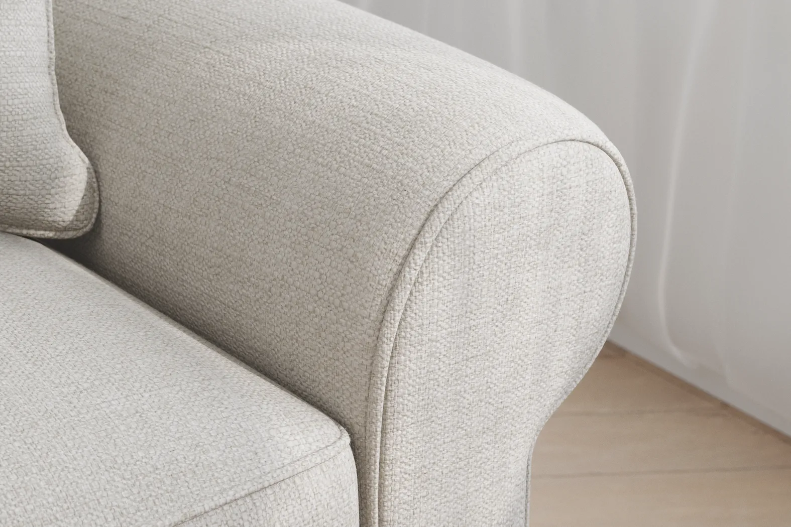 Bellingham Off-White Textured Sleeper Chair - Image 6