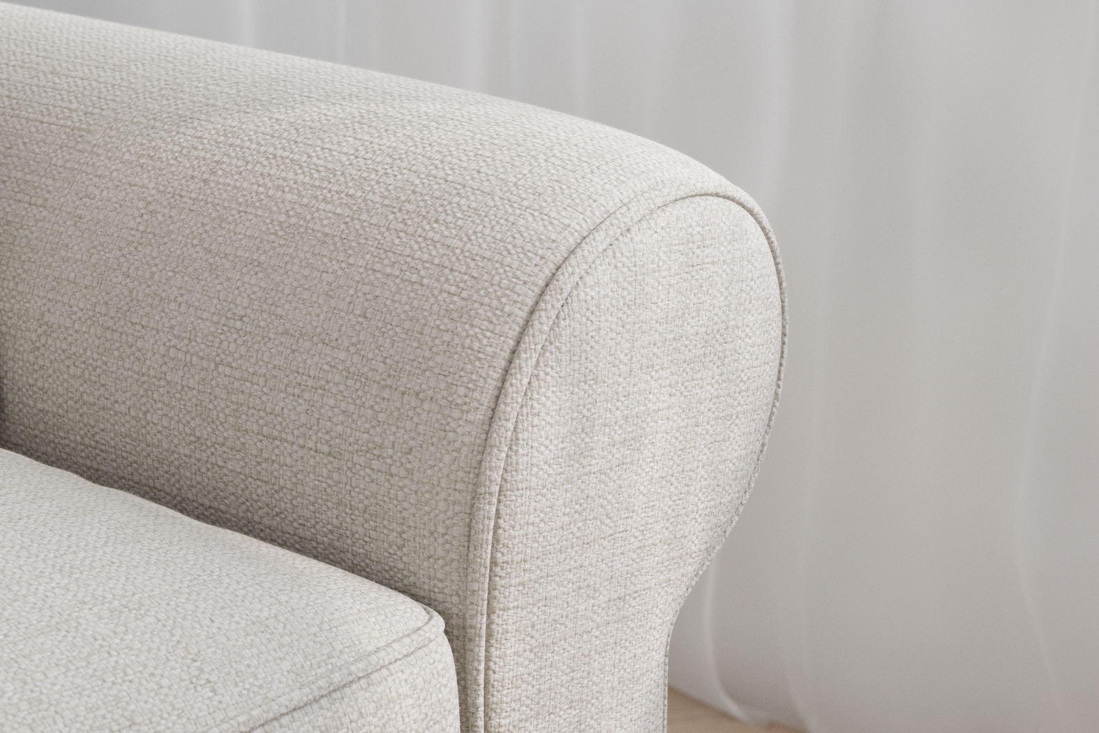 Bellingham Off-White Textured Sleeper Loveseat - Thumbnail - Image 2