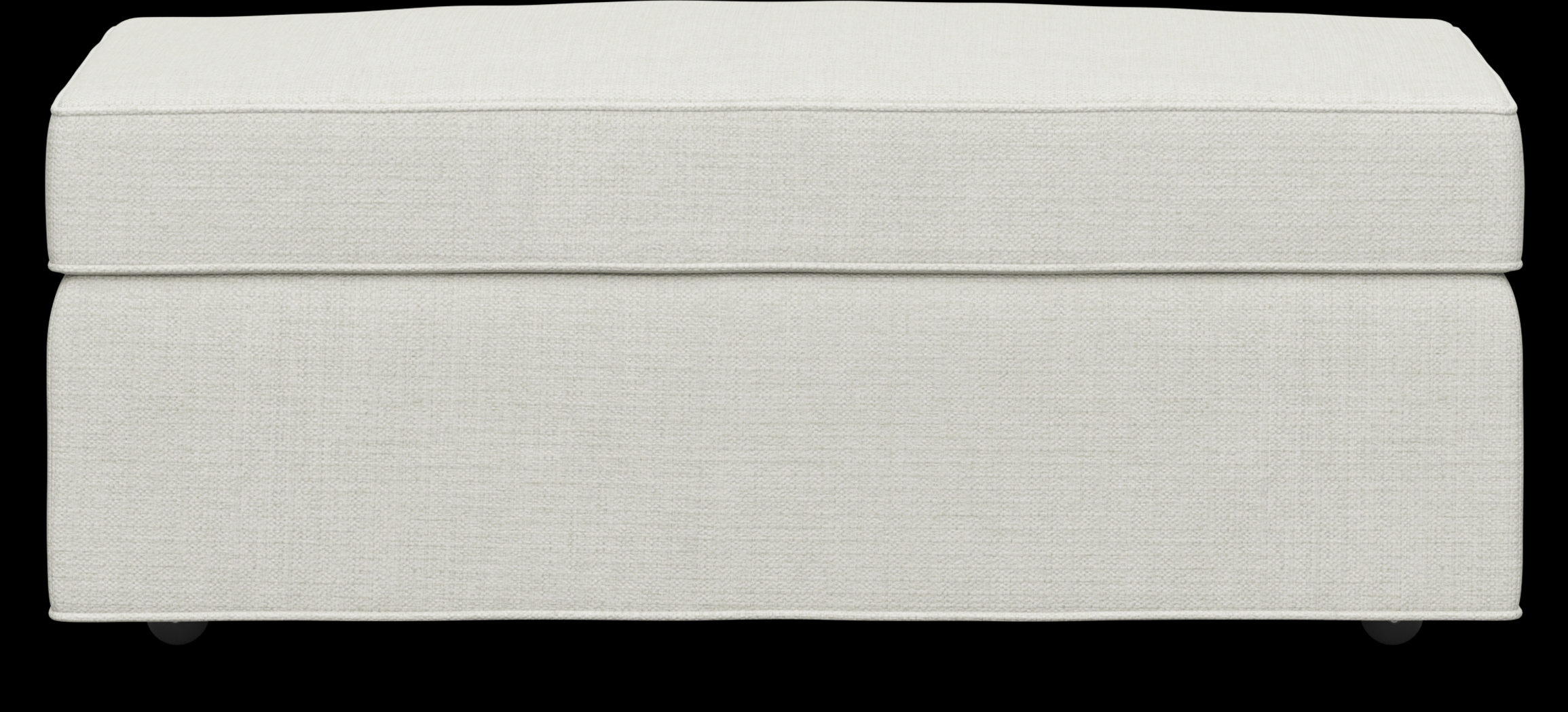 Bellingham Off-White Textured Storage Ottoman - Thumbnail - Image 1