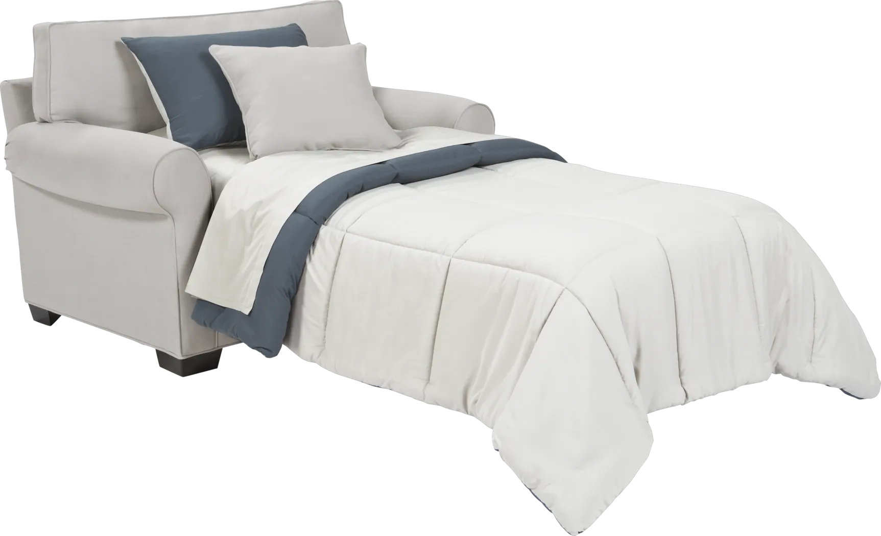 Cindy Crawford Home Bellingham Platinum Microfiber Sleeper Chair - Thumbnail - Image 2