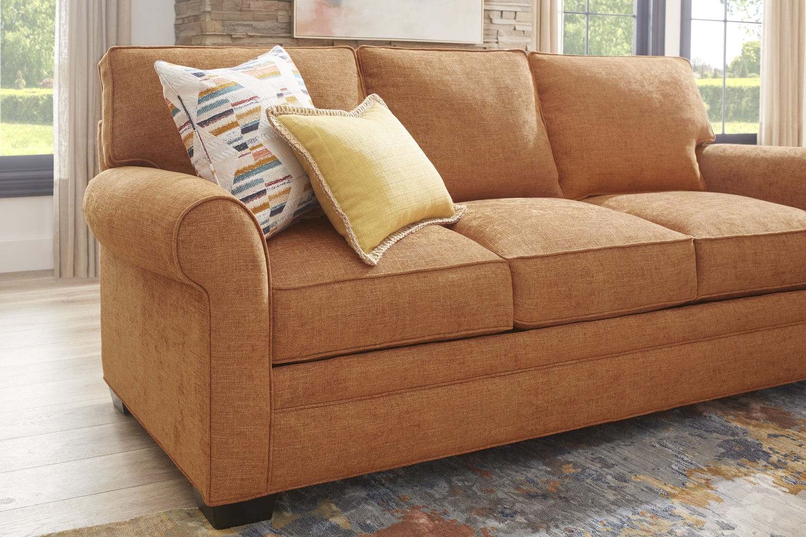 Cindy Crawford Home Bellingham Russet Textured 7 Pc Living Room with Sleeper Sofa - Thumbnail - Image 7
