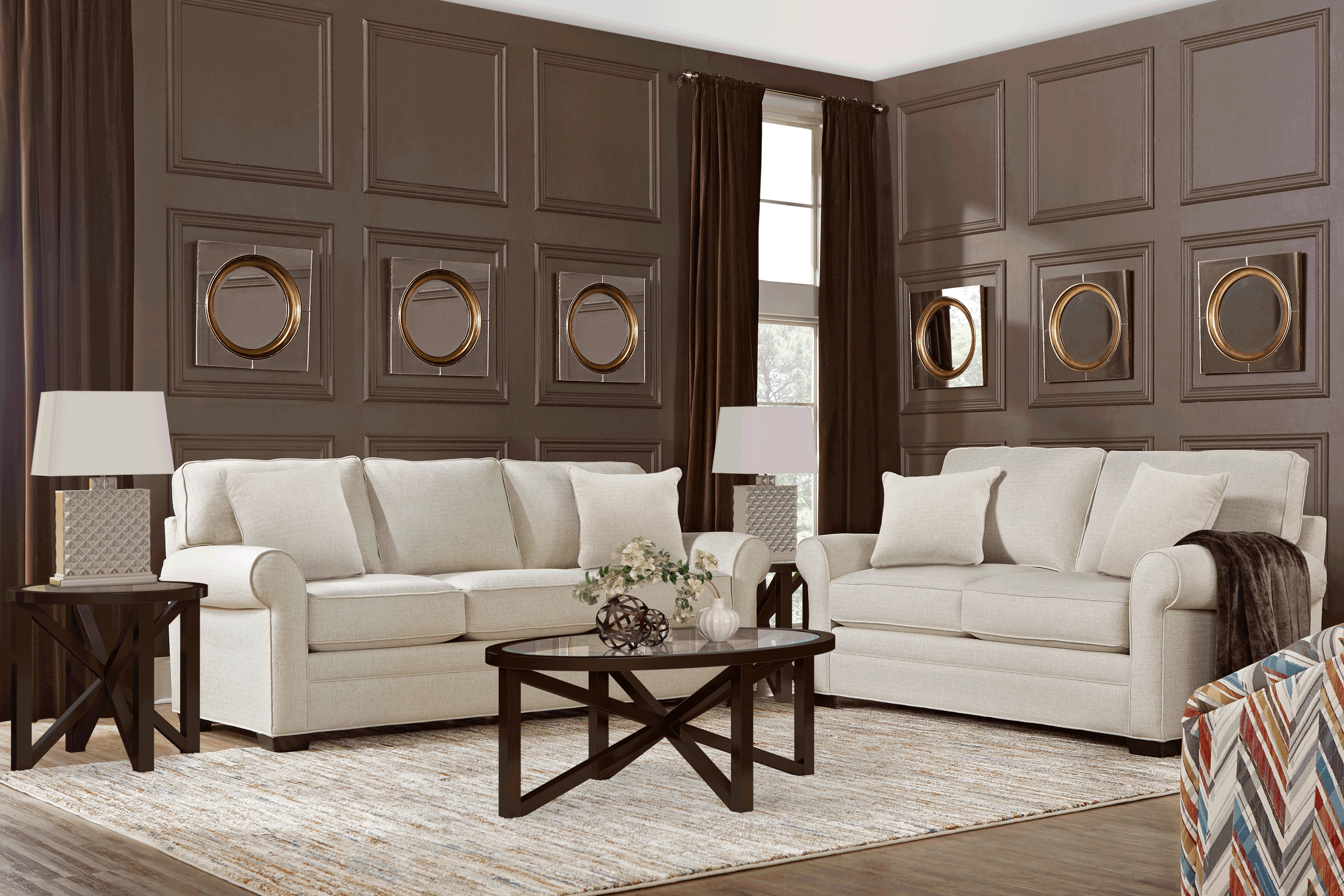 Cindy Crawford Home Bellingham Sand Textured 8 Pc Living Room - Thumbnail - Image 1