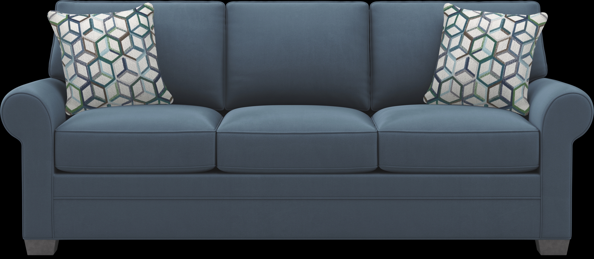 Cindy Crawford Home Bellingham Sapphire Microfiber 7 Pc Living Room with Sleeper Sofa - Thumbnail - Image 2