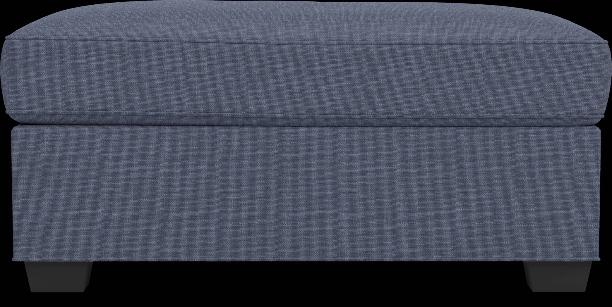 Bellingham Sapphire Textured Chenille Ottoman - Thumbnail - Image 2