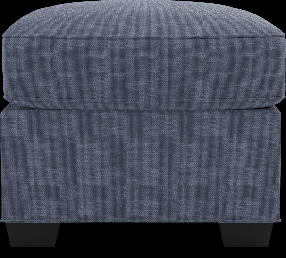 Bellingham Sapphire Textured Chenille Ottoman - Thumbnail - Image 3