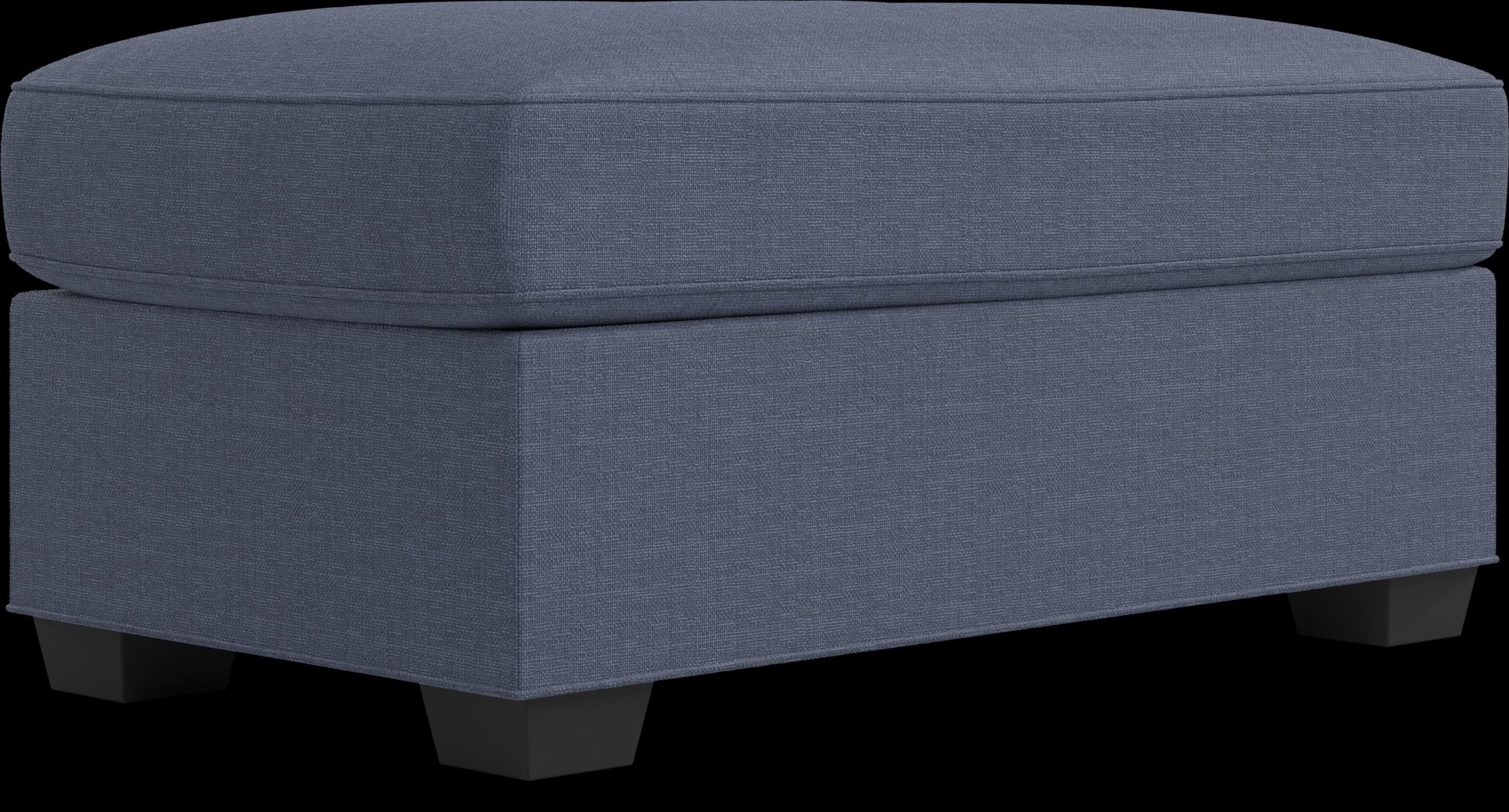 Bellingham Sapphire Textured Chenille Ottoman - Thumbnail - Image 1