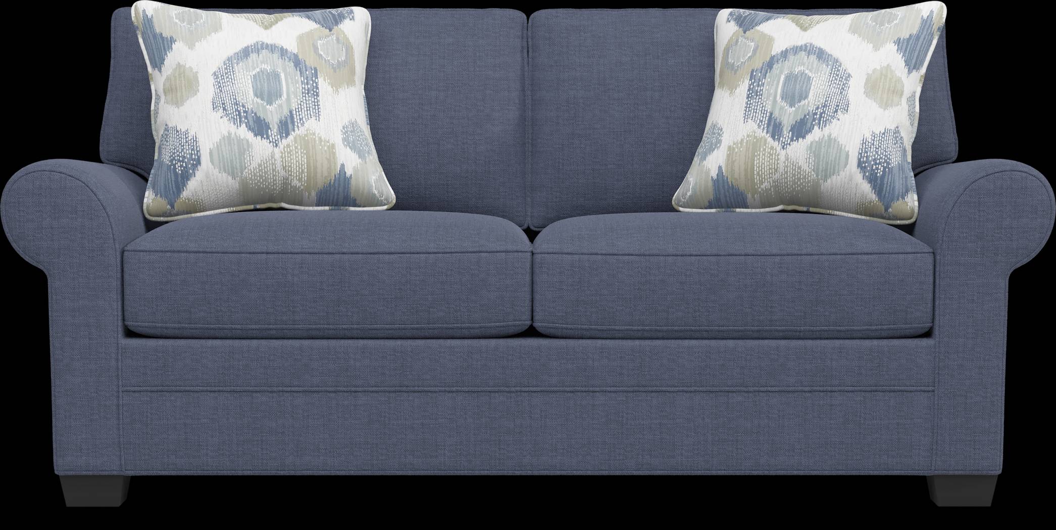 Bellingham Sapphire Textured Chenille Gel Foam Sleeper Loveseat - Thumbnail - Image 1