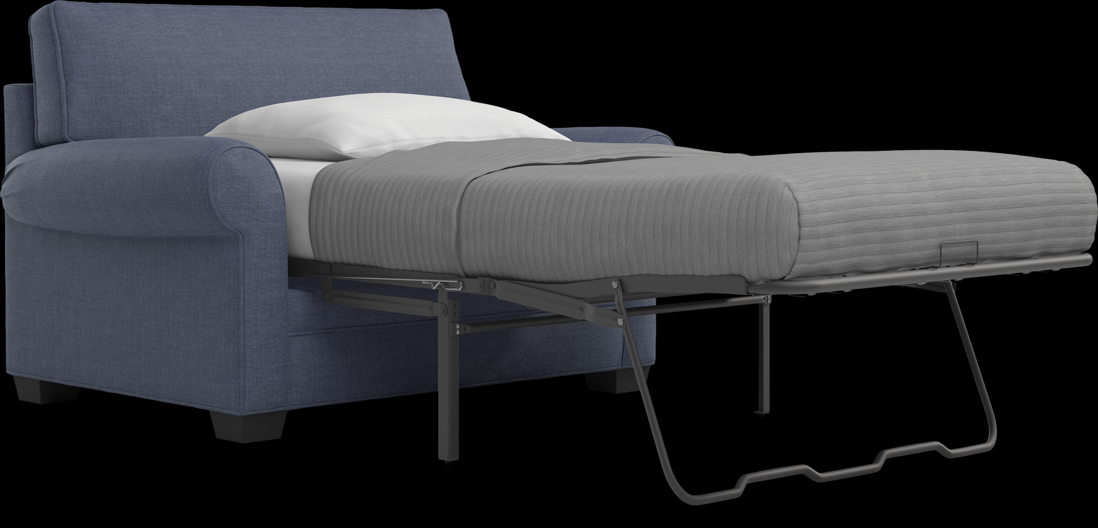 Bellingham Sapphire Textured Chenille Sleeper Chair - Thumbnail - Image 2