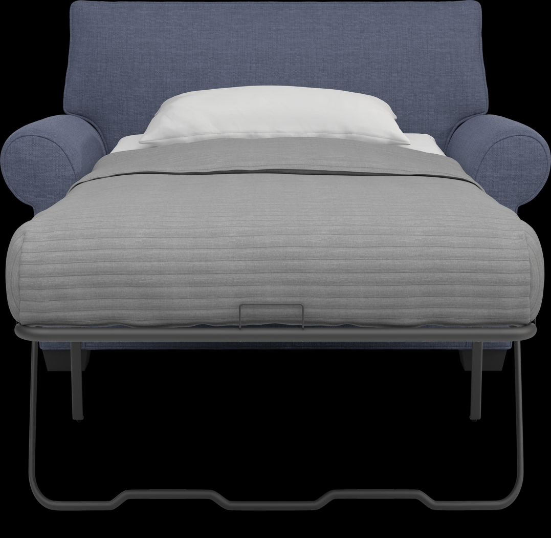 Bellingham Sapphire Textured Chenille Sleeper Chair - Thumbnail - Image 4