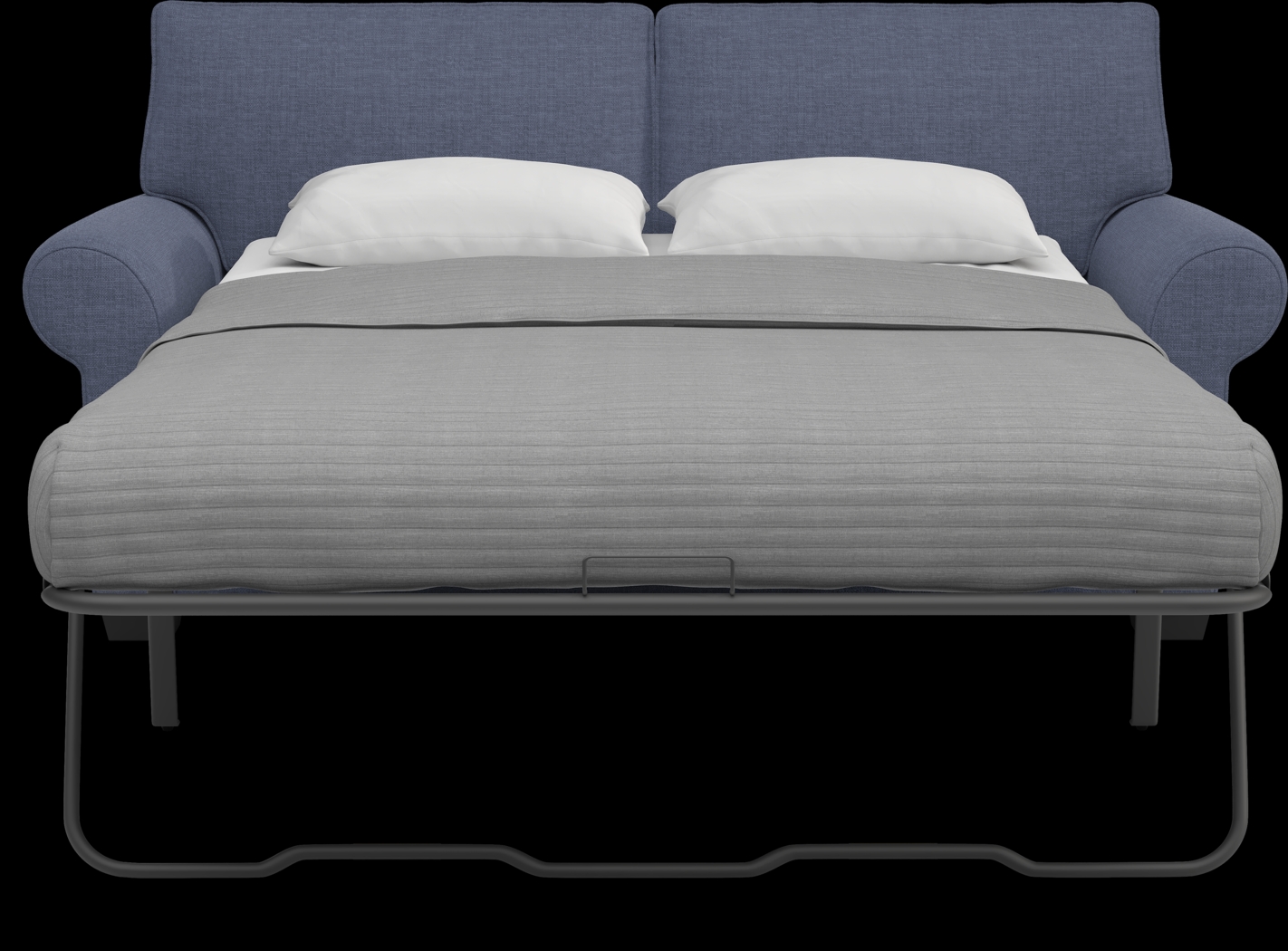 Bellingham Sapphire Textured Chenille Sleeper Loveseat - Thumbnail - Image 2