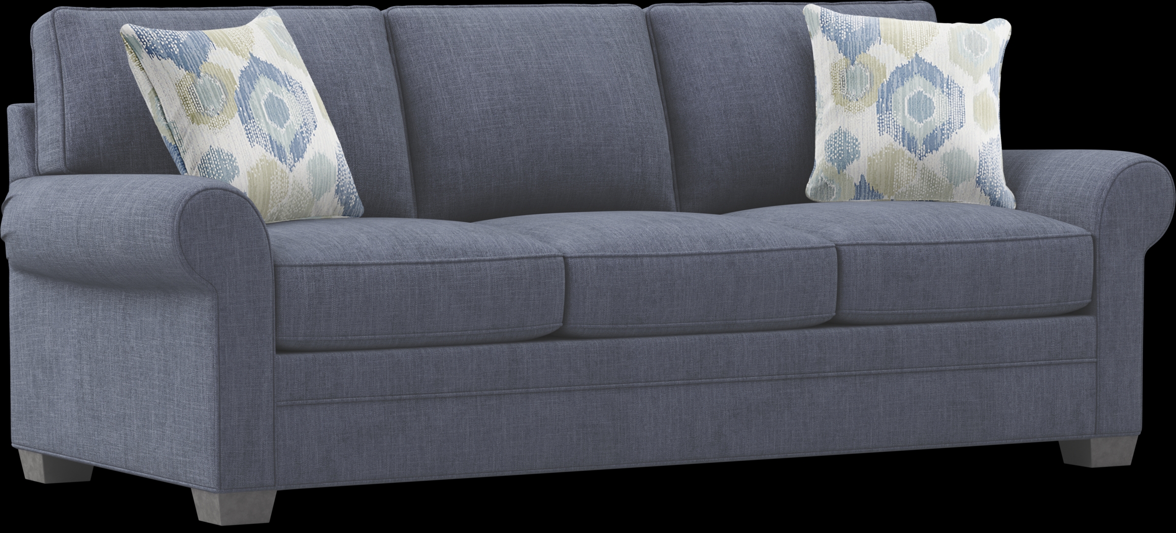 Bellingham Sapphire Textured Chenille 7 Pc Living Room w/ Gel Foam Sleeper Sofa - Thumbnail - Image 3
