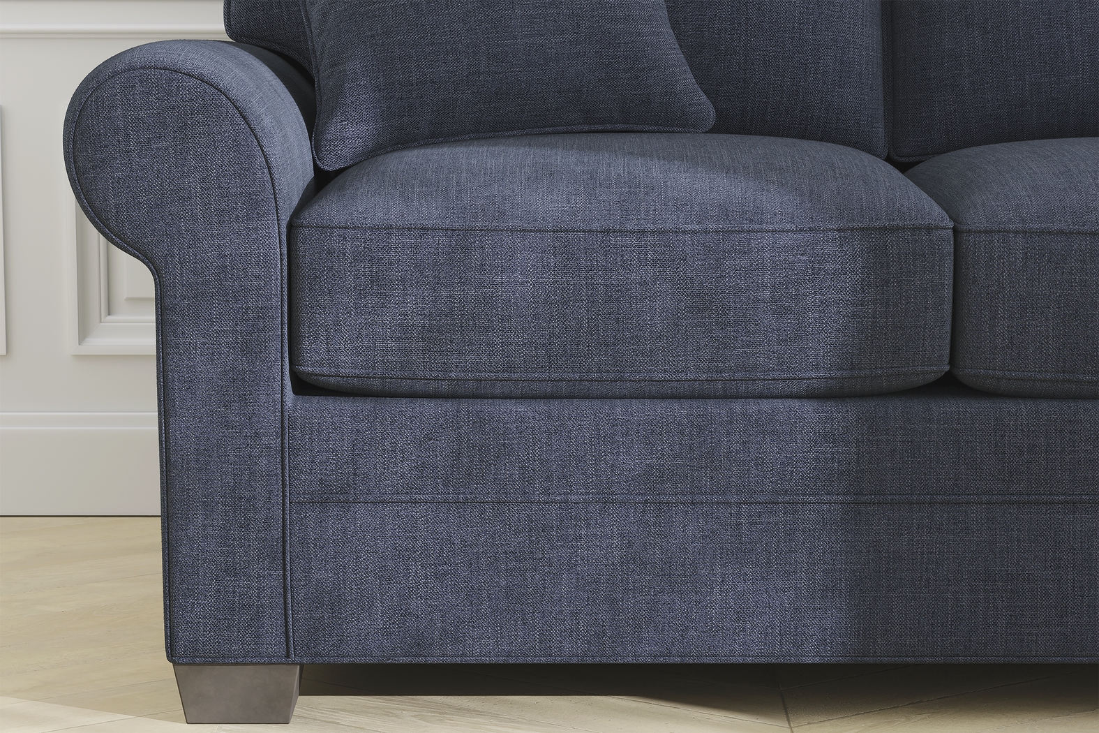 Bellingham Sapphire Textured Chenille 7 Pc Living Room w/ Gel Foam Sleeper Sofa - Thumbnail - Image 8