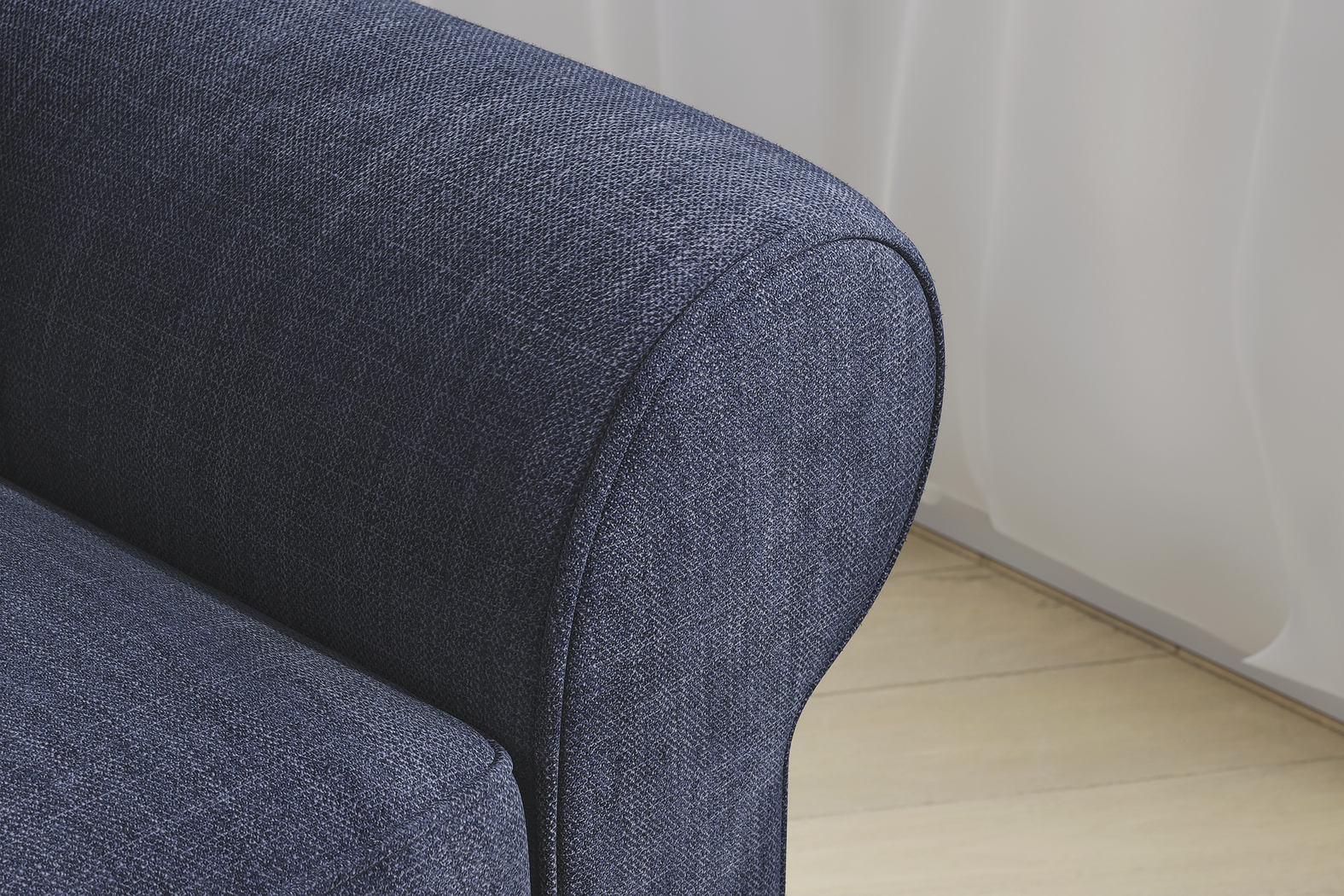 Bellingham Sapphire Textured Chenille 7 Pc Living Room w/ Gel Foam Sleeper Sofa - Thumbnail - Image 4