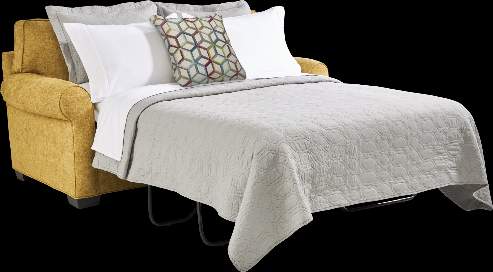 Bellingham Sunflower Textured Chenille Sleeper Loveseat - Thumbnail - Image 2