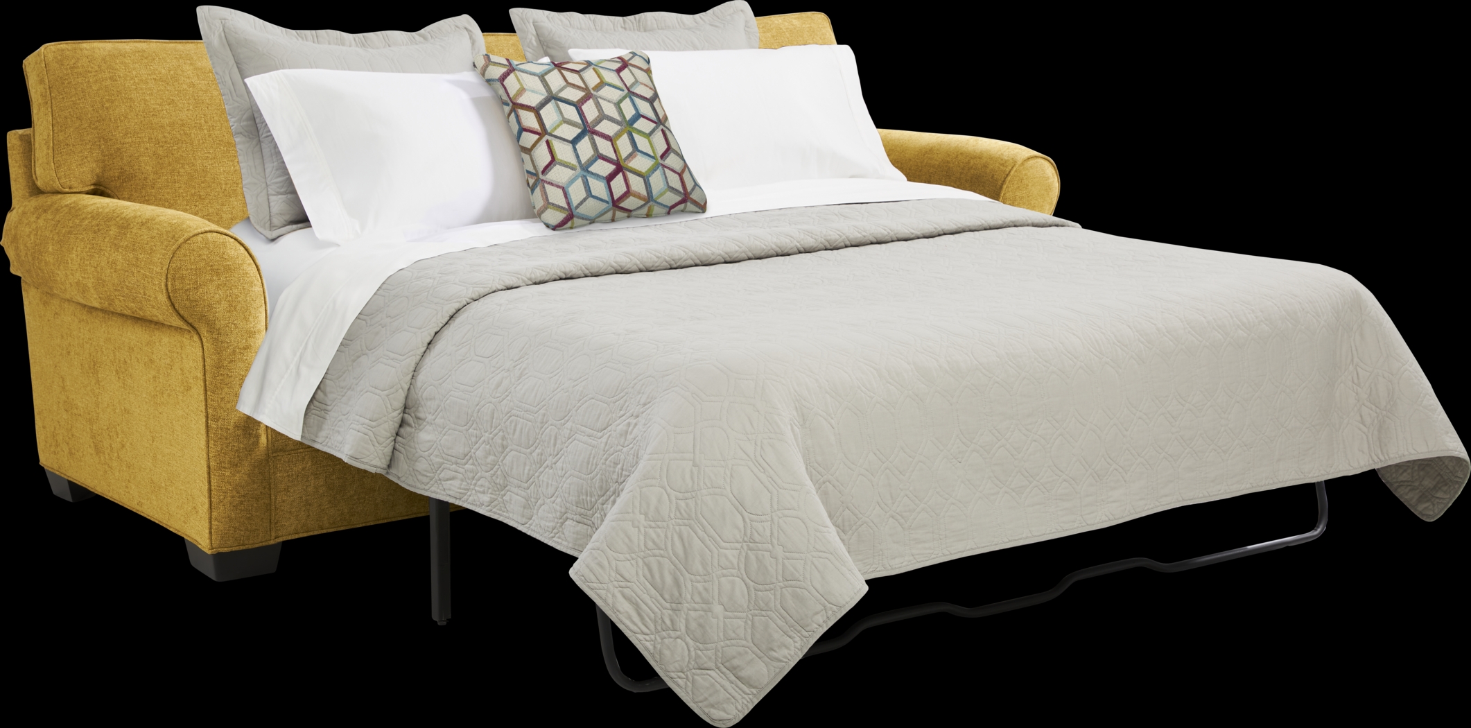 Bellingham Sunflower Textured Chenille 7 Pc Living Room w/Sleeper Sofa - Thumbnail - Image 3