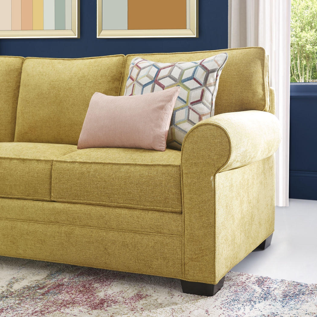Bellingham Sunflower Textured Chenille 7 Pc Living Room w/Gel Foam Sleeper Sofa - Thumbnail - Image 5