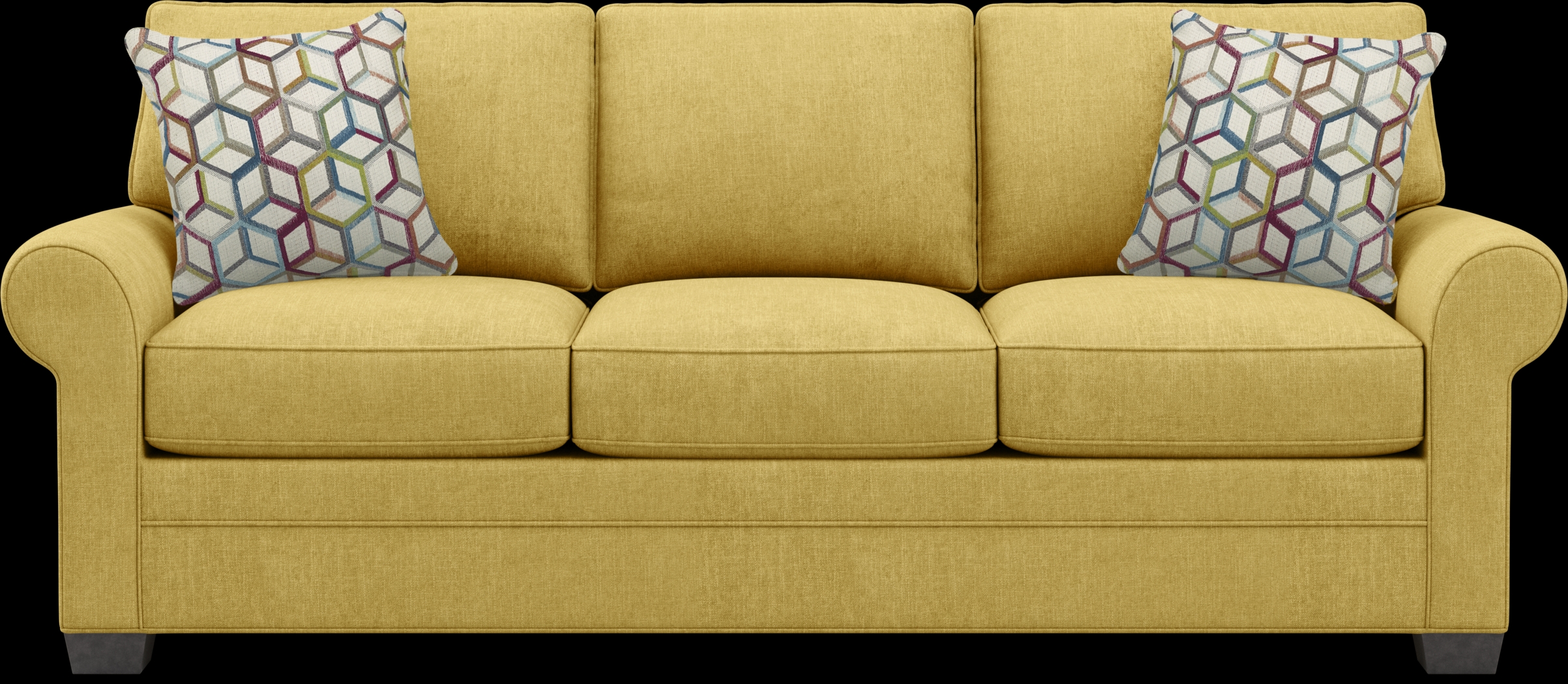 Bellingham Sunflower Textured Chenille 7 Pc Living Room w/Gel Foam Sleeper Sofa - Thumbnail - Image 2