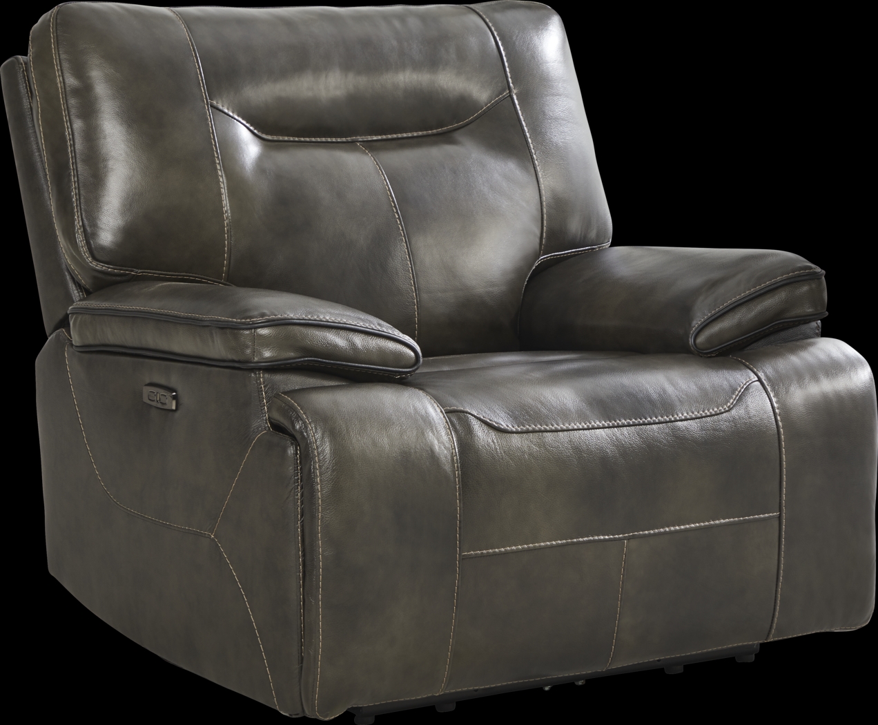 Bernsley Gray Leather 8 Pc Dual Power Reclining Living Room - Thumbnail - Image 10