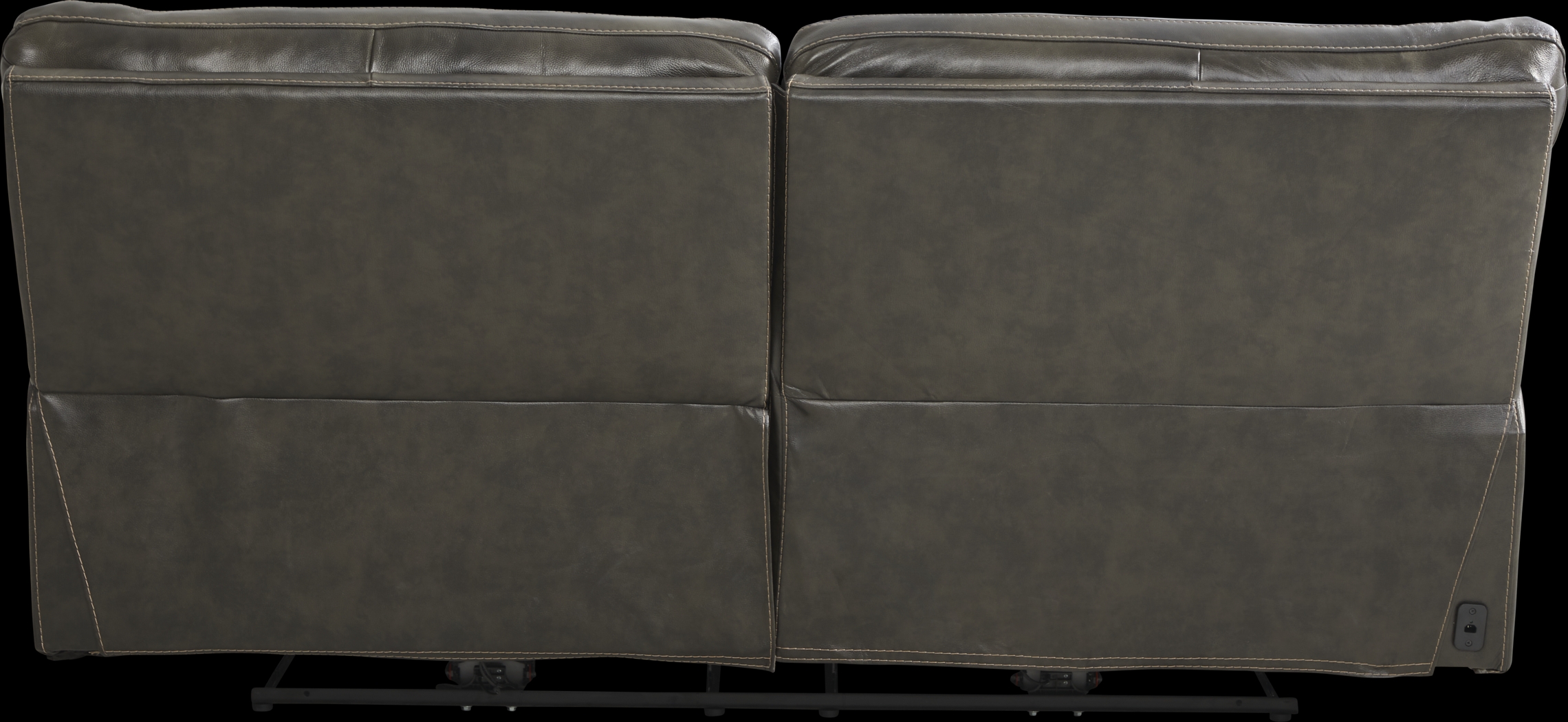Cindy Crawford Home Bernsley Gray Leather Reclining Sofa - Thumbnail - Image 2