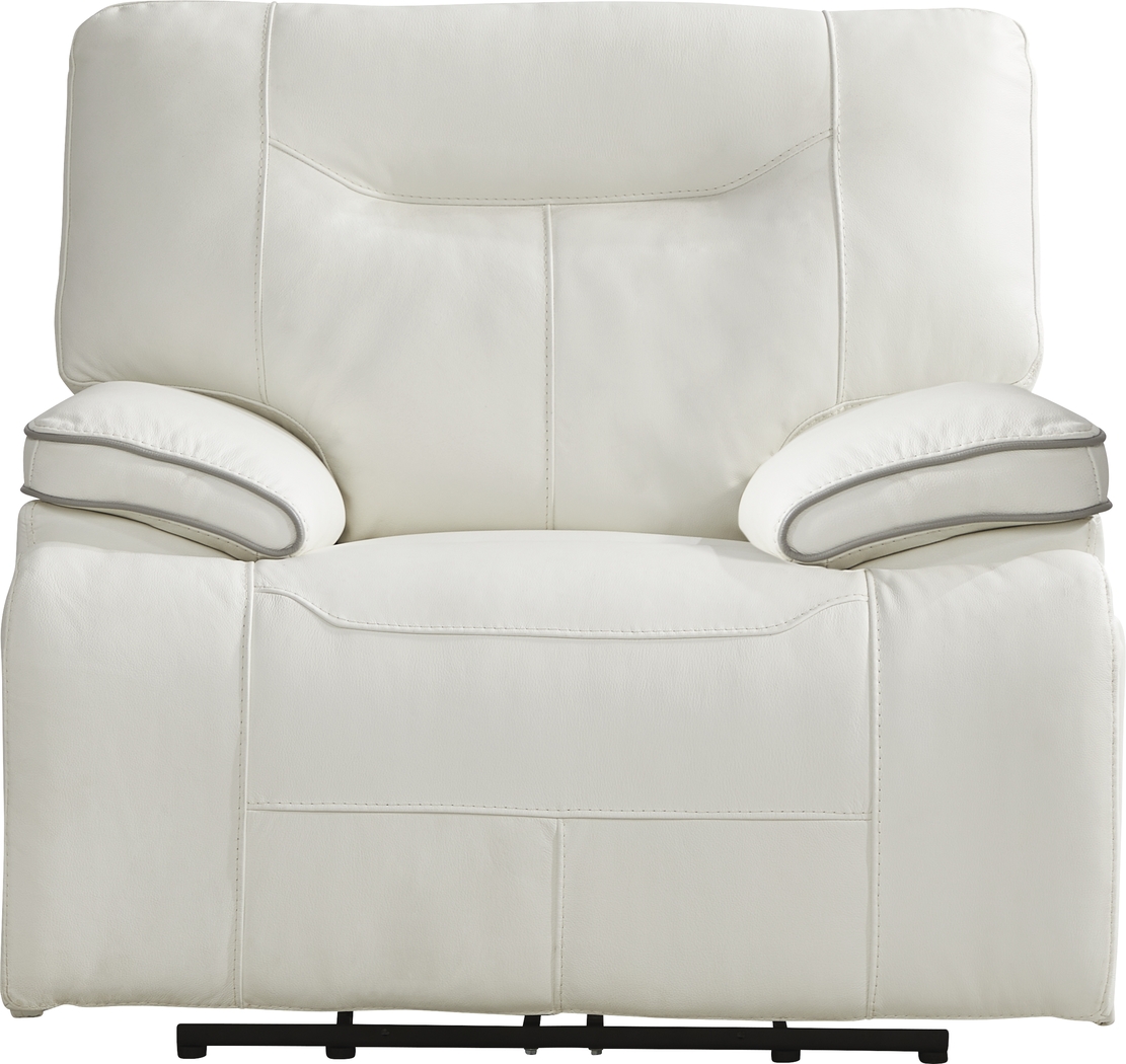 Bernsley White Leather 8 Pc Dual Power Reclining Living Room - Thumbnail - Image 11
