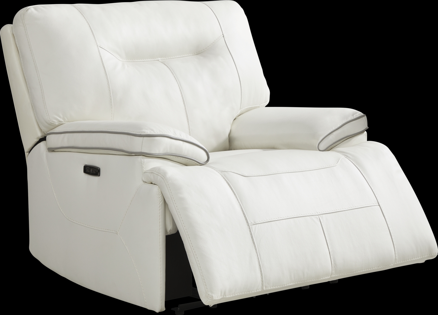 Bernsley White Leather 8 Pc Dual Power Reclining Living Room - Thumbnail - Image 12