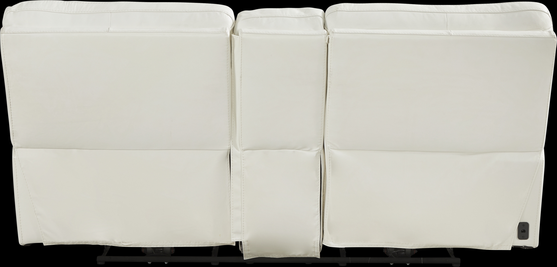 Cindy Crawford Home Bernsley White Leather Reclining Loveseat - Thumbnail - Image 3