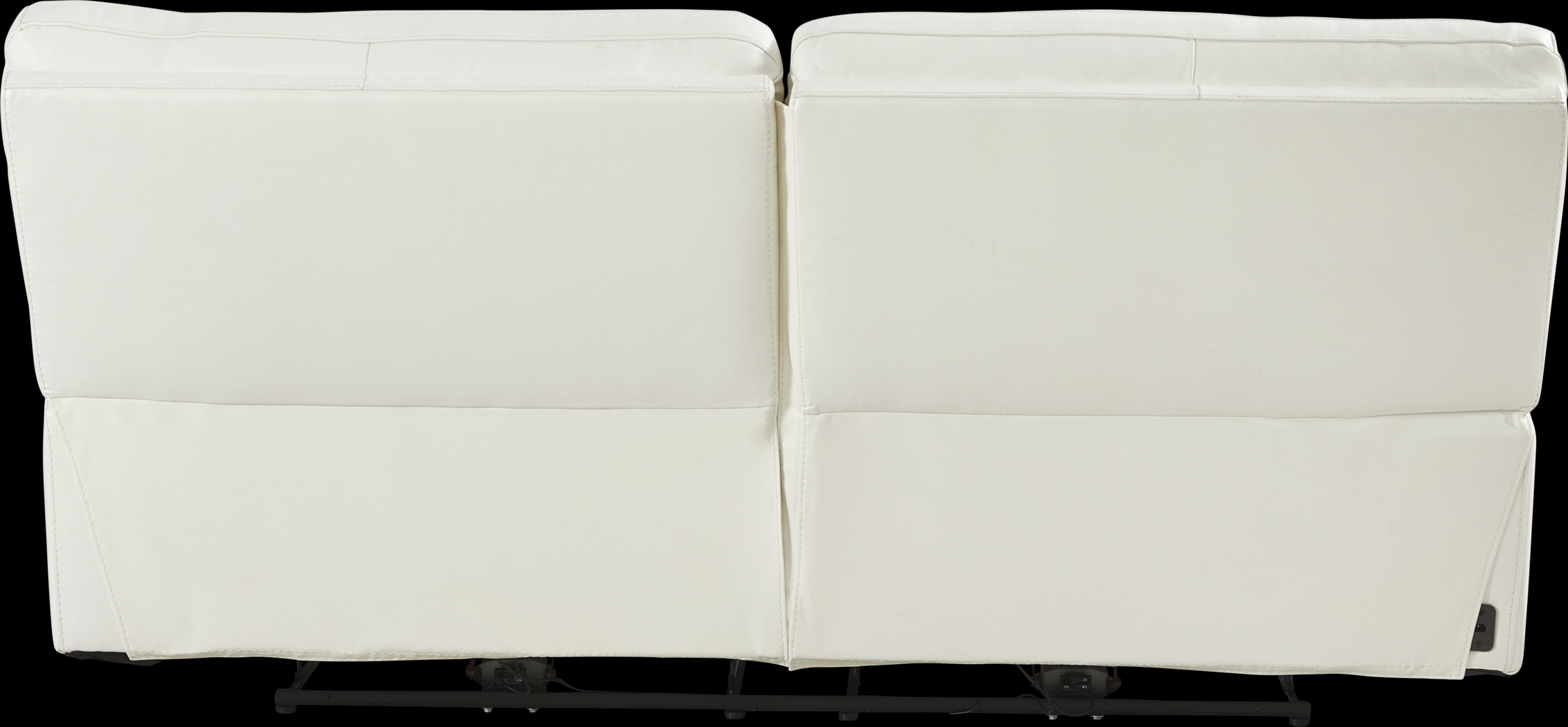 Cindy Crawford Home Bernsley White Leather Reclining Sofa - Thumbnail - Image 3