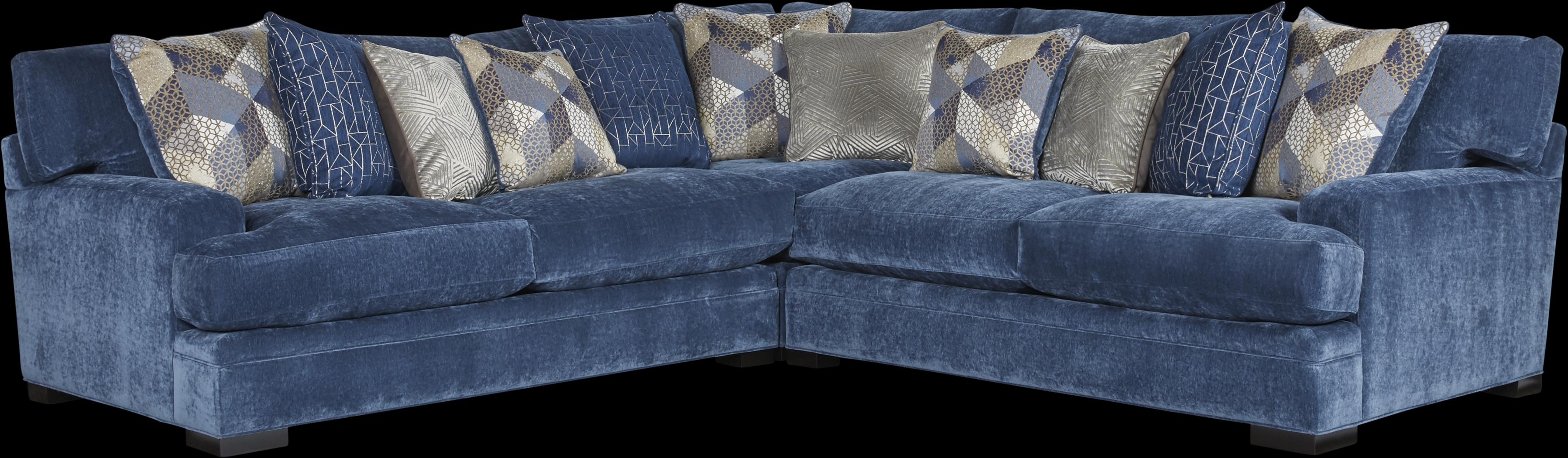 Cindy Crawford Home Beverlywood Navy 3 Pc Sectional - Thumbnail - Image 1