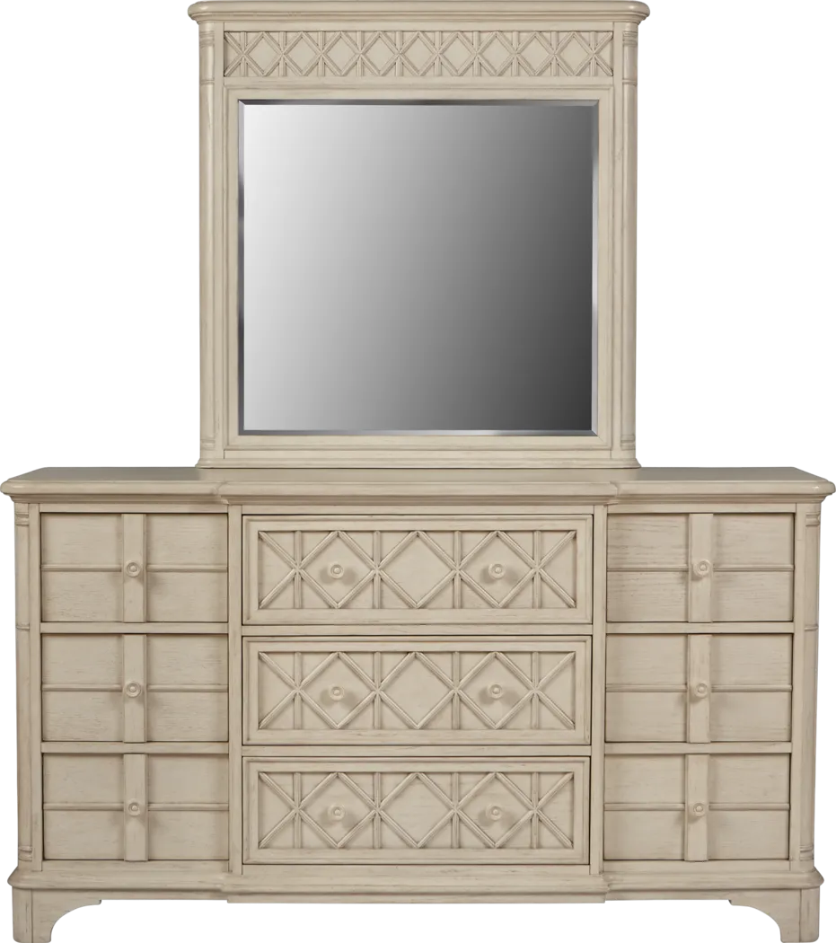Cindy Crawford Home Bondi Beach Bisque Breakfront Dresser & Mirror - Thumbnail - Image 1