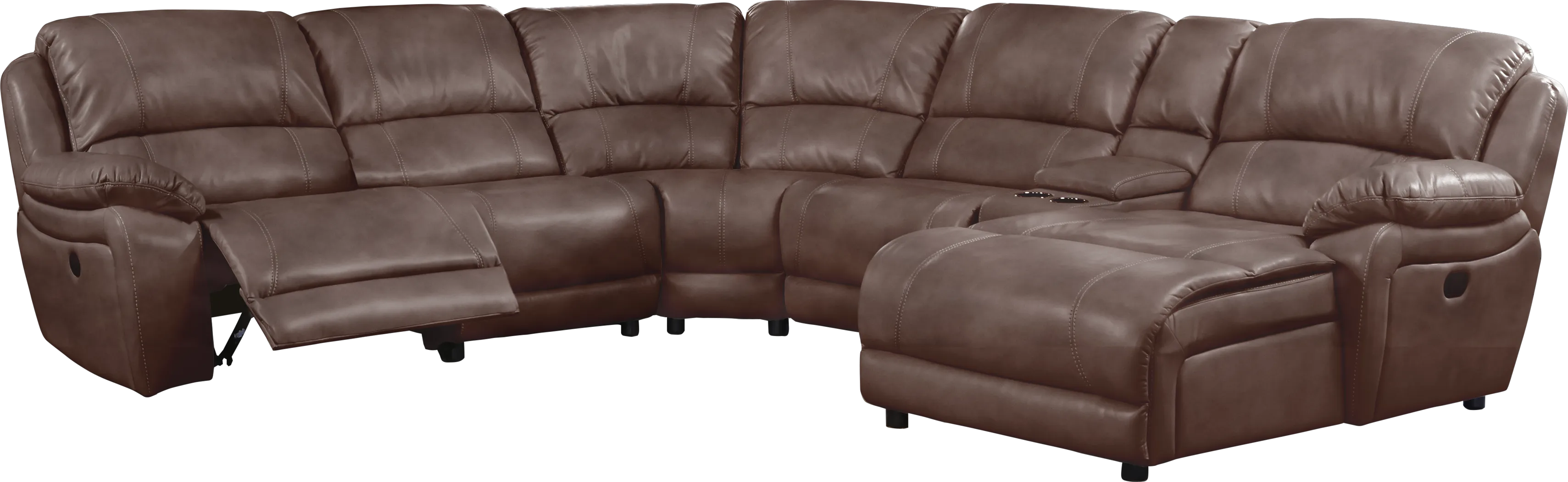 Cindy Crawford Home Breckenridge Hills Mahogany 6 Pc Reclining Sectional - Thumbnail - Image 3